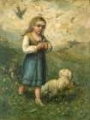 Picture of CHILD WITH BIRDS AND DOG 1882