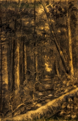 Picture of LANDSCAPE WITH PATH THROUGH FOREST CA 1870