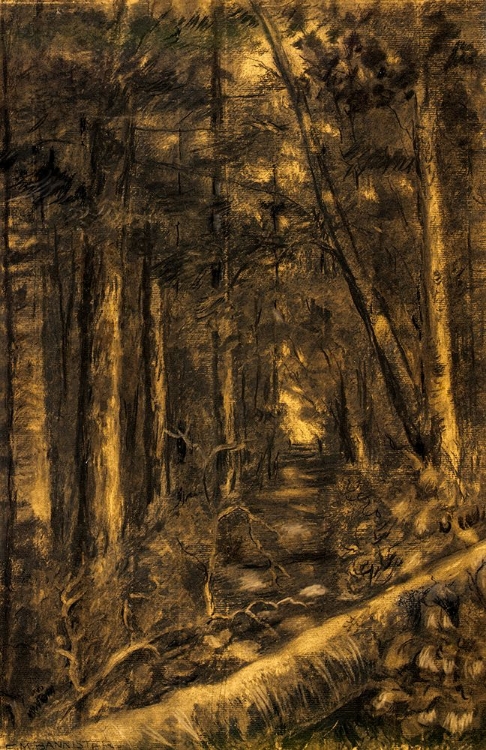 Picture of LANDSCAPE WITH PATH THROUGH FOREST CA 1870