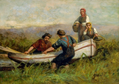 Picture of PEOPLE NEAR BOAT 1893