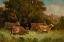 Picture of UNTITLED, FIVE COWS IN PASTURE, ROOFTOP IN BACKGROUND 1894