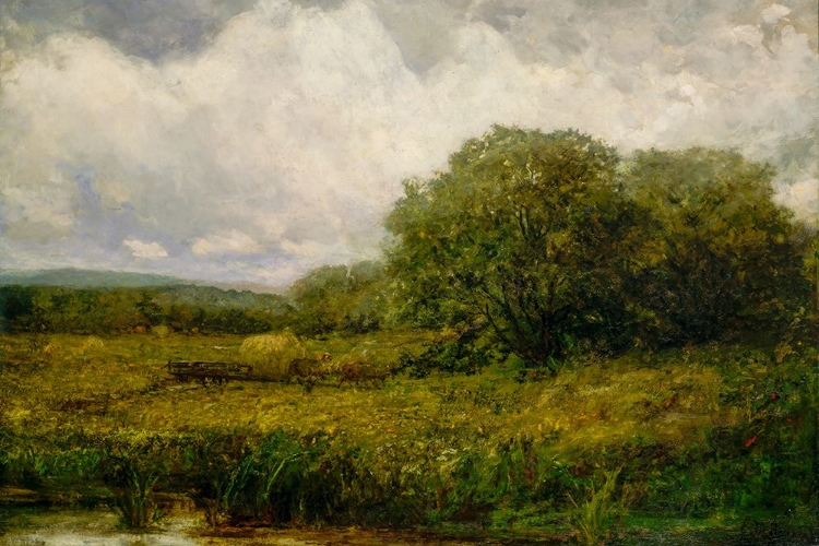 Picture of UNTITLED, LANDSCAPE WITH OXEN AND HAYCART CROSSING BRIDGE