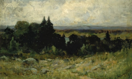 Picture of UNTITLED, LANDSCAPE FIELDS WITH ROCKS AND TREES 1893