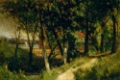 Picture of UNTITLED, LANDSCAPE , FOREST SCENE WITH RED FENCE AND BUILDING 1893
