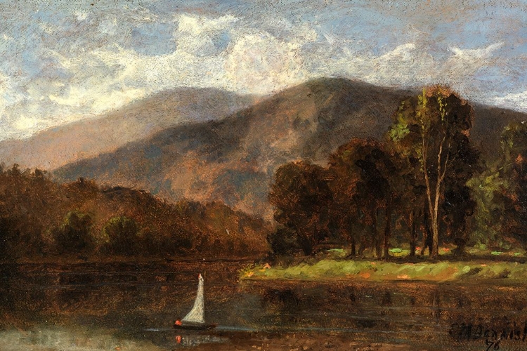 Picture of UNTITLED, SAILBOAT IN RIVER 1876
