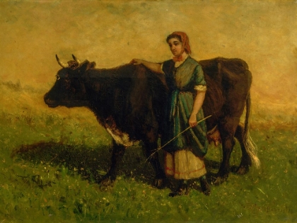 Picture of UNTITLED, WOMAN WALKING WITH COW CA. 1869