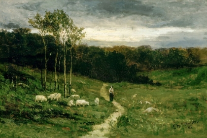Picture of WOMAN WALKING DOWN PATH 1882