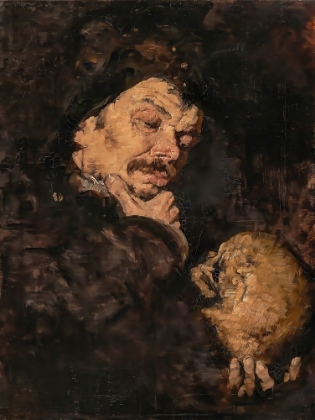 Picture of MAN HOLDING A SKULL MEMENTO MORI