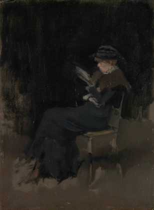 Picture of ARRANGEMENT IN BLACK GIRL READING CA 1880