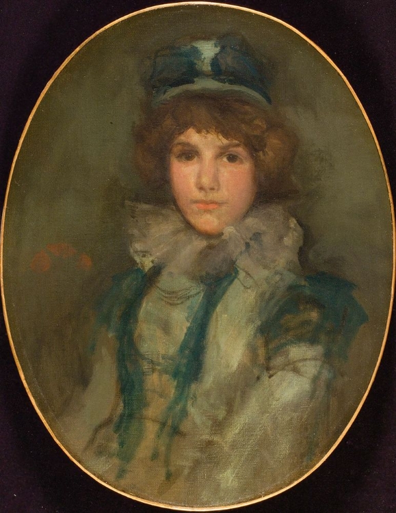 Picture of BLUE AND CORAL. THE LITTLE BLUE BONNET 1898