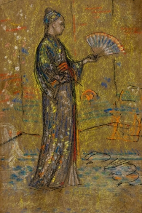 Picture of JAPANESE WOMAN PAINTING A FAN CA 1872