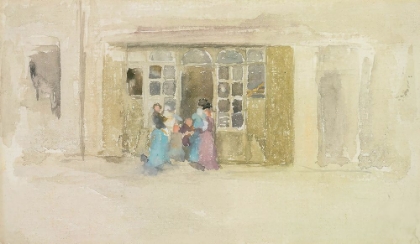 Picture of WOMEN AND CHILDREN OUTSIDE A BRITTANY SHOP CA 1888