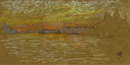 Picture of THE RIVA SUNSET, RED AND GOLD 1879