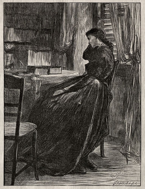 Picture of THE TRIAL SERMON, JOANNA DOUGLAS AT HER DESK 1862