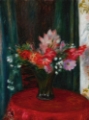 Picture of BOUQUET ON RED TABLECLOTH