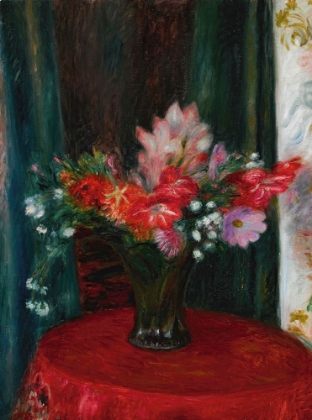 Picture of BOUQUET ON RED TABLECLOTH