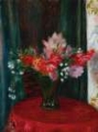 Picture of BOUQUET ON RED TABLECLOTH