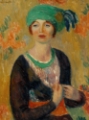 Picture of GIRL IN GREEN TURBAN CA 1913