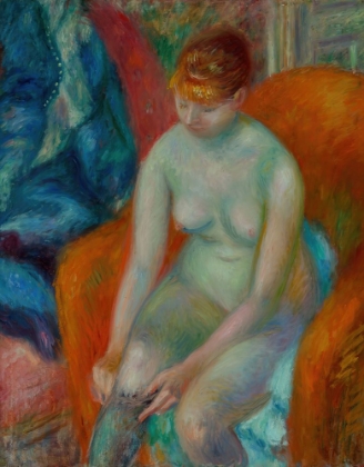 Picture of NUDE PULLING ON STOCKING, NUDE WITH RED HAIR CA 1925