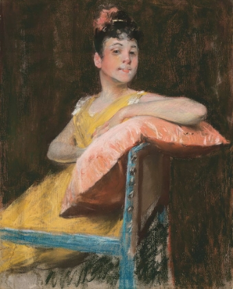 Picture of A GIRL IN YELLOW, THE YELLOW GOWN 1900