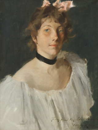Picture of PORTRAIT OF A LADY IN A WHITE DRESS 1892
