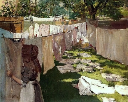 Picture of WASH DAY BACK YARD REMINISCENCE OF BROOKLYN 1886