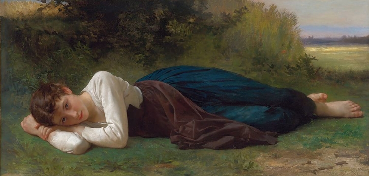 Picture of REST YOUNG GIRL LYING DOWN  1880