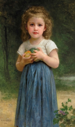 Picture of LITTLE GIRL HOLDING APPLES IN HER HANDS 1895