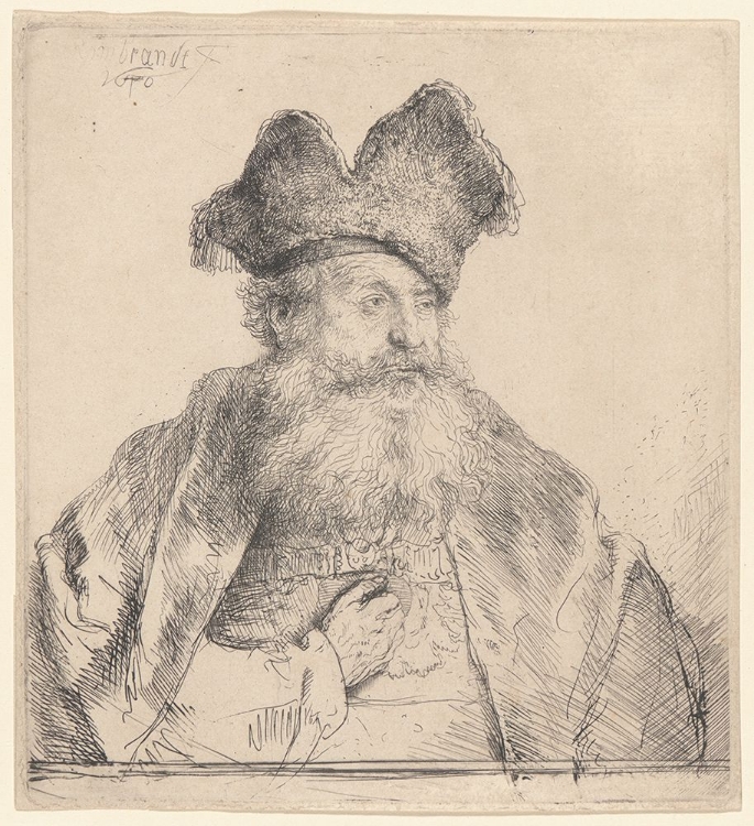 Picture of OLD MAN WITH A DIVIDED FUR CAP 1640