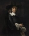 Picture of PORTRAIT OF A GENTLEMAN WITH A TALL HAT AND GLOVES 1656