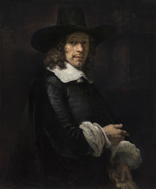 Picture of PORTRAIT OF A GENTLEMAN WITH A TALL HAT AND GLOVES 1656