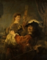 Picture of REMBRANDT AND SASKIA IN THE SCENE OF THE PRODIGAL SON 1635
