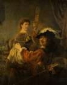 Picture of REMBRANDT AND SASKIA IN THE SCENE OF THE PRODIGAL SON 1635