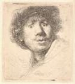 Picture of REMBRANDT IN A CAP OPEN MOUTHED AND STARING BUST IN OUTLINE 1630