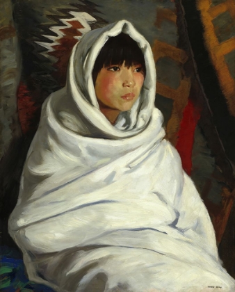 Picture of INDIAN GIRL IN WHITE BLANKET 1917