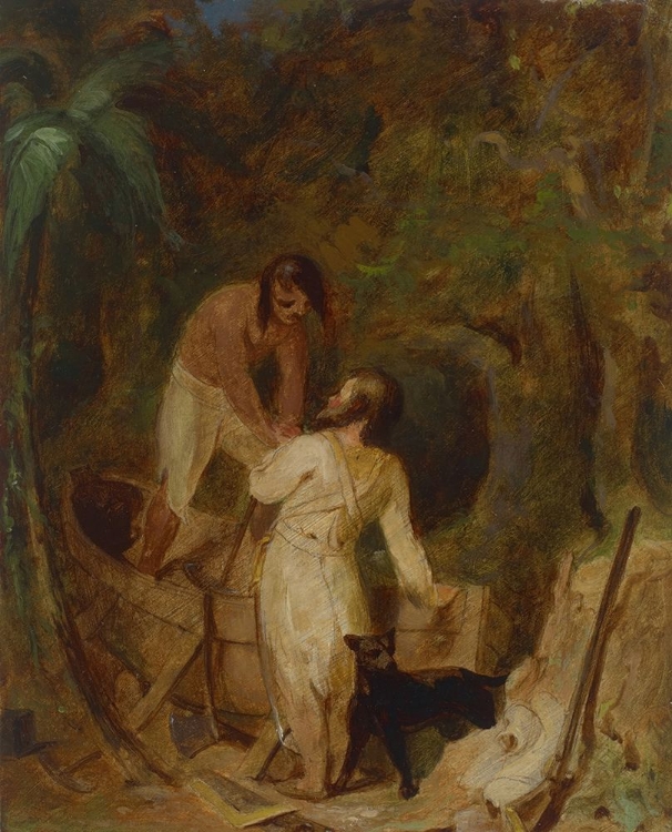 Picture of BOAT BUILDING BY ROBINSON CRUSOE AND FRIDAY