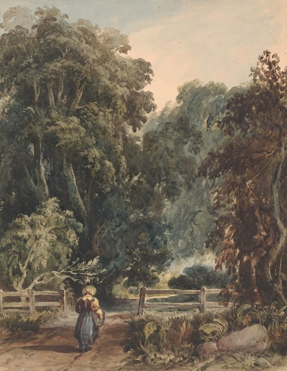 Picture of GIRL ON LANE, ENTERING WOODED AREA 1834