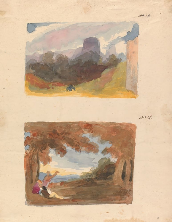Picture of LANDSCAPE WITH CASTLE MODERN MANNER NO. 13 LANDSCAPE WITH FIGURES IN FOREGROUND