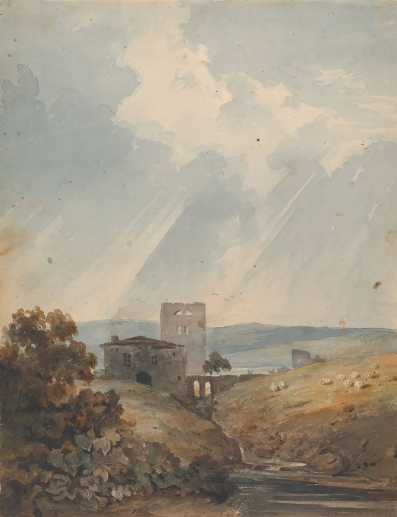 Picture of LANDSCAPE WITH CASTLE, HILLS AND MOUNTAINS
