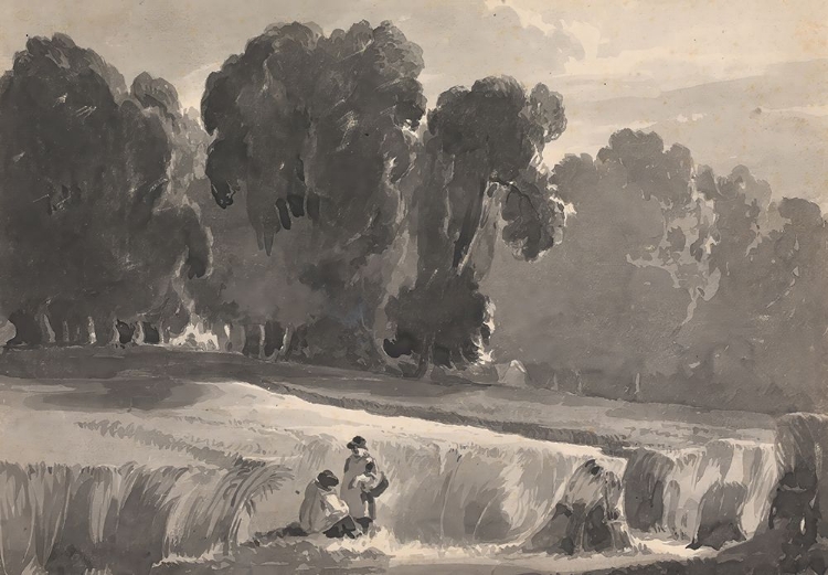 Picture of LANDSCAPE WITH FIGURES IN FIELD
