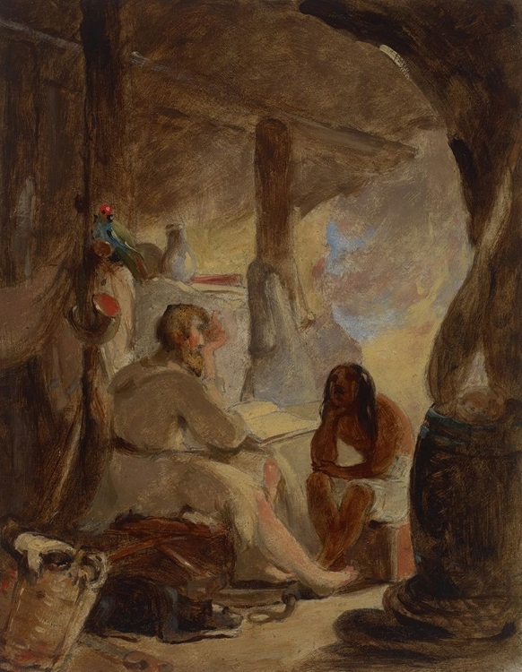 Picture of ROBINSON CRUSOE AND FRIDAY IN THE CAVE