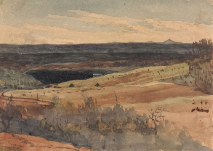 Picture of ROLLING FIELDS, MOUNTAINS IN DISTANCE