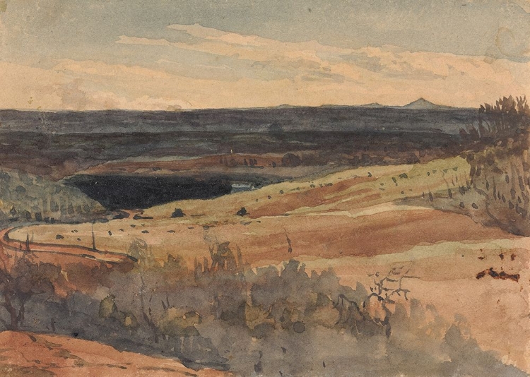 Picture of ROLLING FIELDS, MOUNTAINS IN DISTANCE