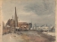 Picture of SHORE SCENE WITH BUILDINGS AND BOATS