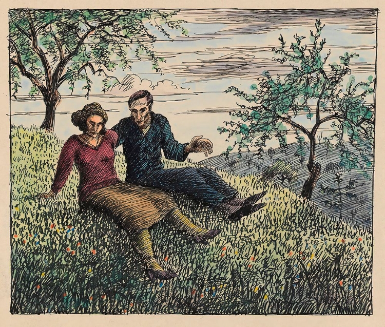 Picture of UNTERREDUNG IM GRASE 1925