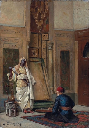 Picture of A MUSICIAN AND A GUARDSMAN IN AN ORIENTAL INTERIOR