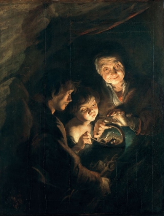 Picture of OLD WOMAN WITH A BASKET OF COAL