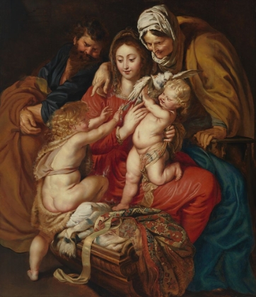 Picture of THE HOLY FAMILY WITH ST. ELIZABETH, ST. JOHN, AND A DOVE 1609