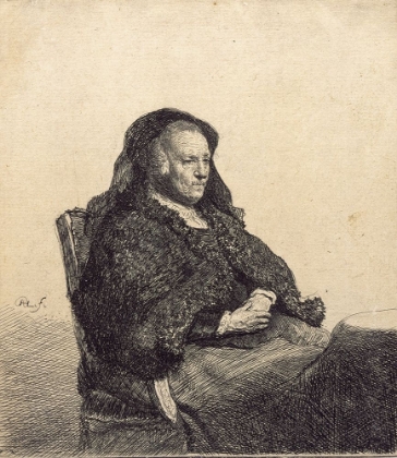 Picture of AN ELDERLY WOMAN REMBRANDTS MOTHER SEATED AT A TABLE 1631