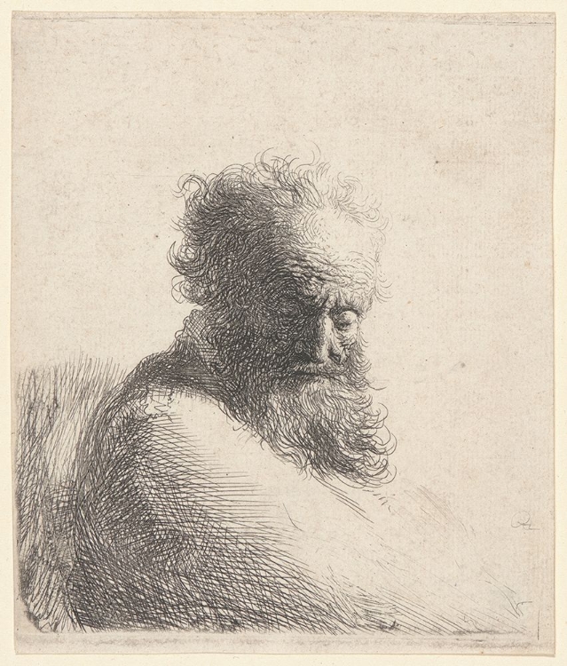 Picture of BUST OF AN OLD BEARDED MAN LOOKING DOWN 1631